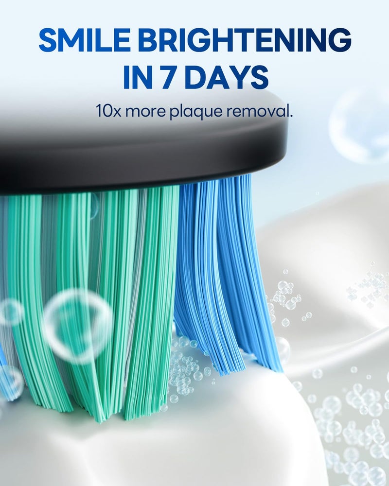 Bymore Electric Toothbrush for Adults, Sonic Rechargeable Toothbrush with 8 Brush Heads, 330-Day Battery, 5 Cleaning Modes & 2-Min Timer, Travel-Friendly Ultra Clean Design – Black - Image 2